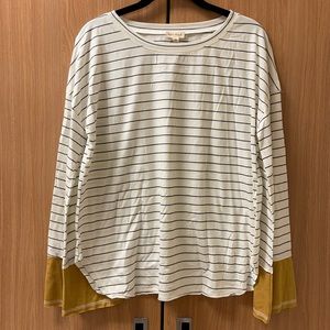Hem & Thread color block long sleeve and stripe tee
